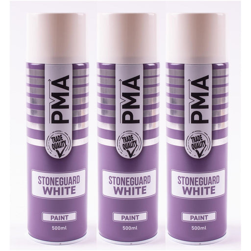 3x Stone Guard White Aerosol Spray Autotek AT00SGW500 UNDERSEAL 500 ML AEROSOL Autotek - Dynamic Drive