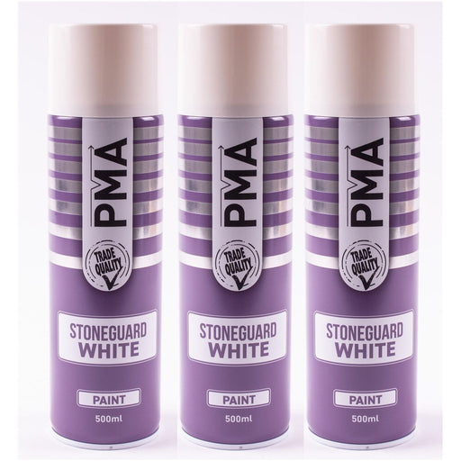 3x Stone Guard White Aerosol Spray Autotek AT00SGW500 UNDERSEAL 500 ML AEROSOL Autotek - Town Tools 