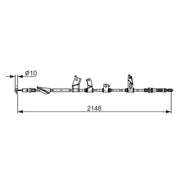Bosch Handbrake Cable Rear fits Honda Civic VIII 2005-2012 1.3 1.6 1.8