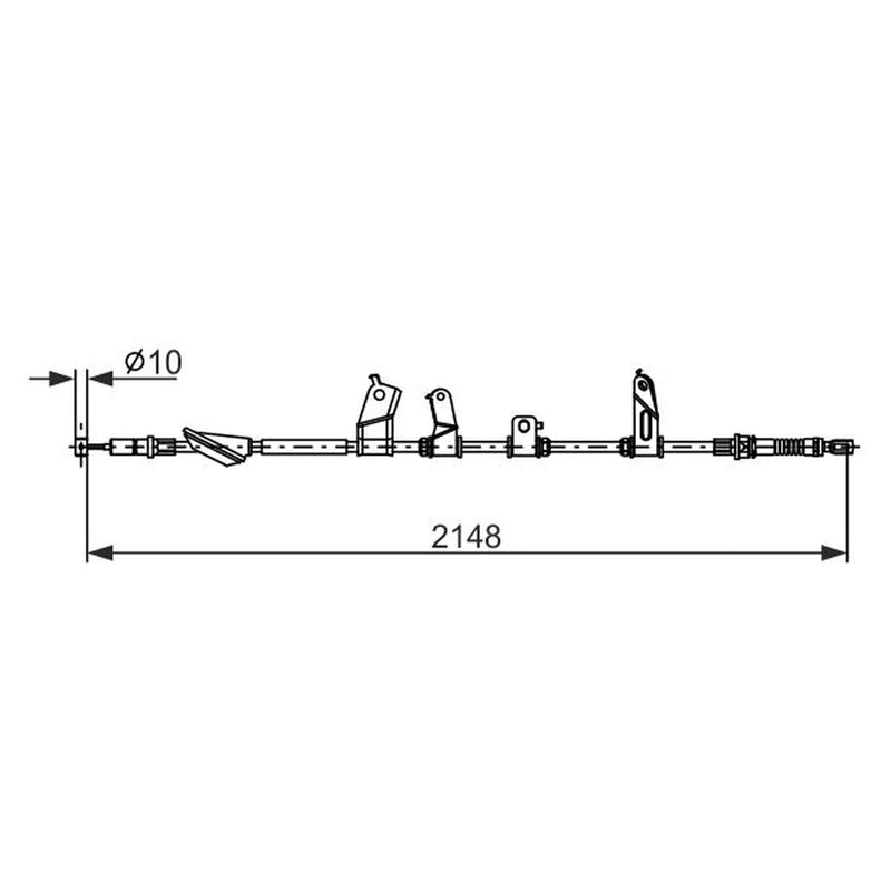 Bosch Handbrake Cable Rear fits Honda Civic VIII 2005-2012 1.3 1.6 1.8