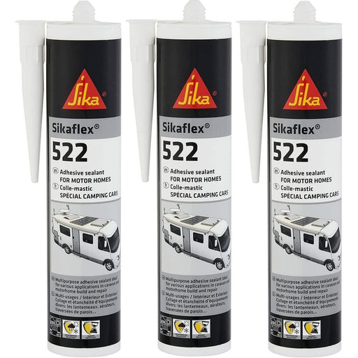 3x Sika Sikaflex 522 512 Caravan Sealer Sealant WHITE Bonding 310ml Motorhome Sika  - Dynamic Drive