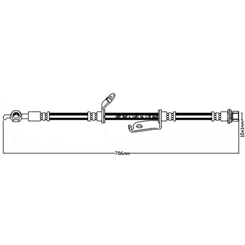 Juratek Brake Hydraulic Hose Line Front Right fits Toyota Avensis 2008-2018