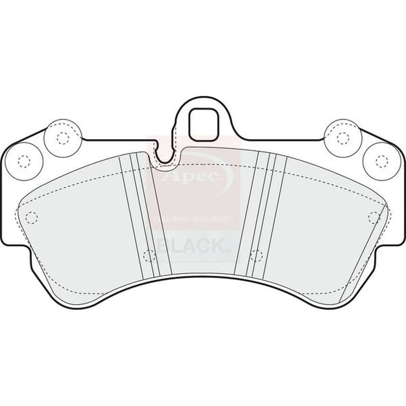 Apec Black Front Brake Pad Set fits Porsche Cayenne 2003-2010 3.0 3.2 3.6