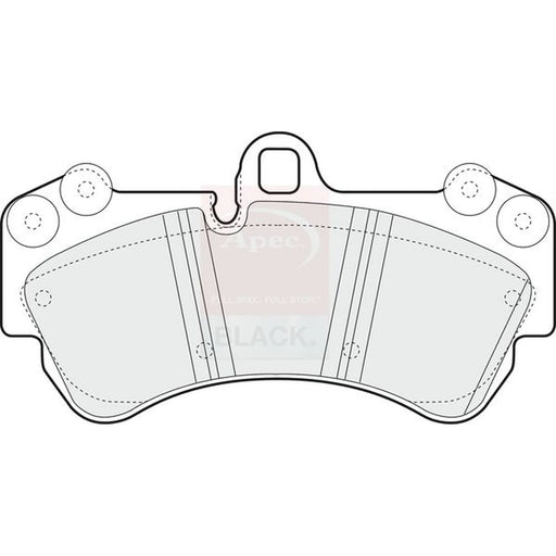 Apec Black Front Brake Pad Set fits Porsche Cayenne 2003-2010 3.0 3.2 3.6