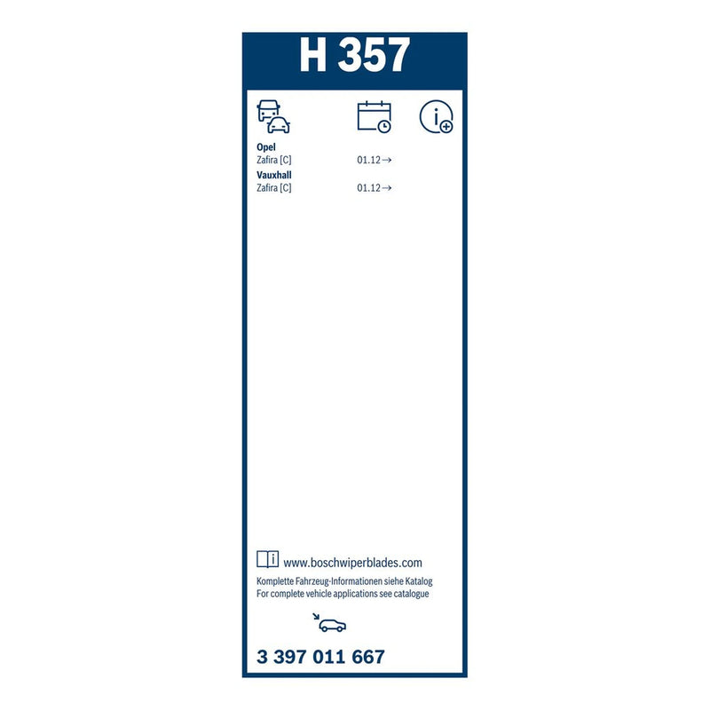 Bosch Wiper Wiper Blade 350mm — H357 fits Opel Zafira Tourer C 2011-2019