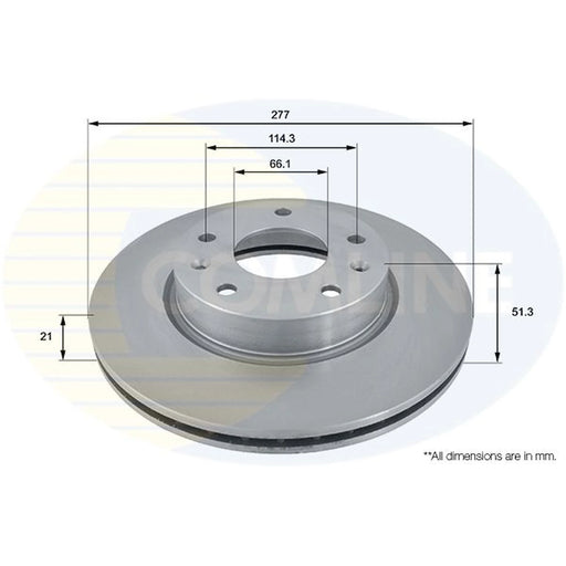 Comline 2 x Front Brake Discs ADC1309V-x2
