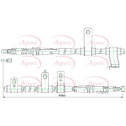 Apec Handbrake Cable Right Rear fits Hyundai Santa Fé II 2006-2009 2.2 2.7