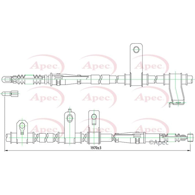 Apec Handbrake Cable Right Rear CAB1234
