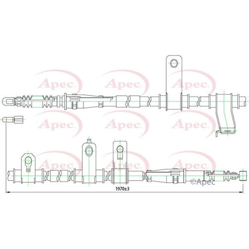 Apec Handbrake Cable Right Rear fits Hyundai Santa Fé II 2006-2009 2.2 2.7
