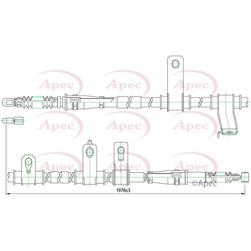 Apec Handbrake Cable Right Rear CAB1234