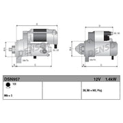 Denso Starter Motor 12V 1.4kW 10 Teeth fits Audi A3 1996-2003 1.8