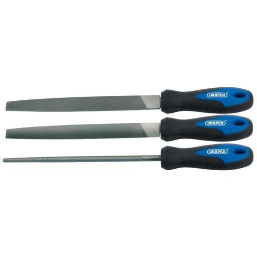 Draper Soft Grip Engineer's File Set, 200mm (3 Piece) 44963 Draper - Dynamic Drive