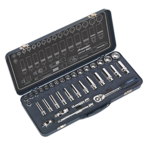 Sealey Socket Set 34pc 3/8"Sq Drive Lock-Onï 6pt Metric AK27481 Sealey - Dynamic Drive