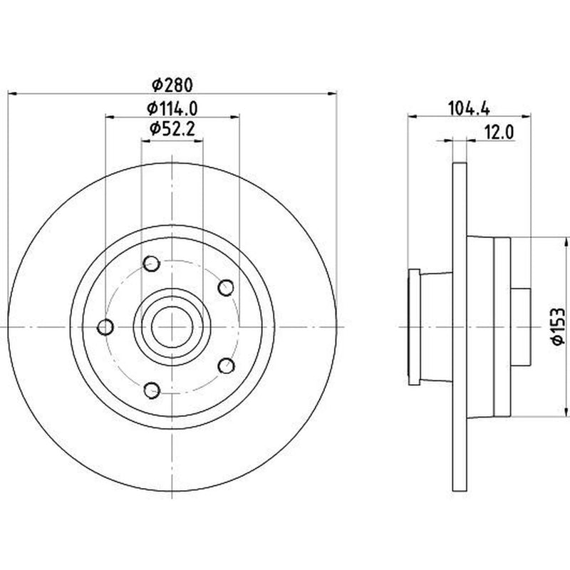 Mintex 2 x Solid Rear Brake Discs MDC2677-x2