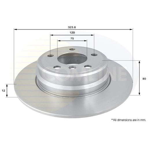 Comline 2 x Solid Brake Discs fits BMW X5 2000-2006 3.0 4.4