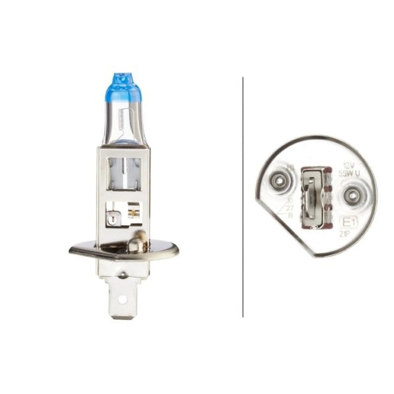 Hella Bulb H1 12V 55W P14.5S White 4200K 8GH fits Abarth 500 2008 on 1.4