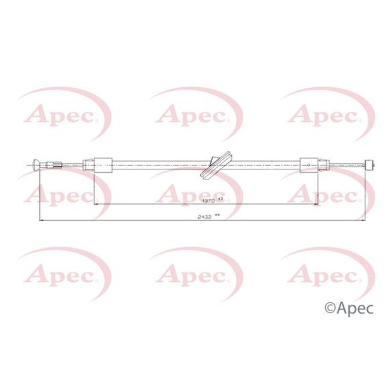 Apec Handbrake Cable Centre fits Mercedes-Benz Viano 2003-2004