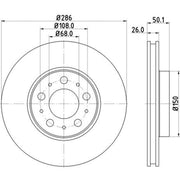 DON 2 x Externally Vented Front Brake Discs PCD11982-x2