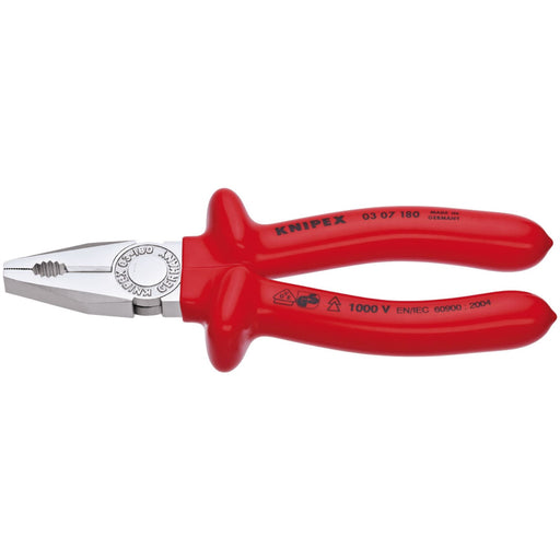 Draper Knipex 03 07 180 Fully Insulated S Range Combination Pliers, 180mm 21452 Draper - Dynamic Drive