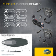 Hella Led Cube Kit 2.7 Flood 1FA 358 176-801 1FA 358 176-801