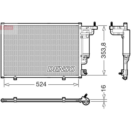 Denso Air Conditioning Condenser fits Ford B-Max 2013-2017 1.4