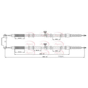 Apec Handbrake Cable Left Rear fits Opel Signum 2003-2008 1.9 2.0 2.2 3.0