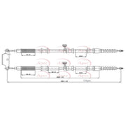 Apec Handbrake Cable Right Rear CAB1095