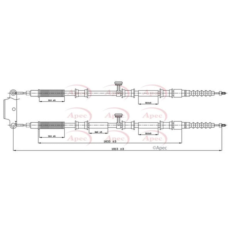 Apec Handbrake Cable Right Rear CAB1095