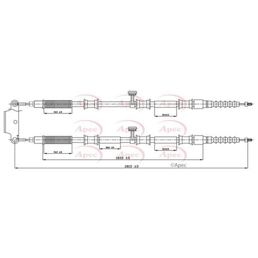 Apec Handbrake Cable Left Rear fits Opel Signum 2003-2008 1.9 2.0 2.2 3.0