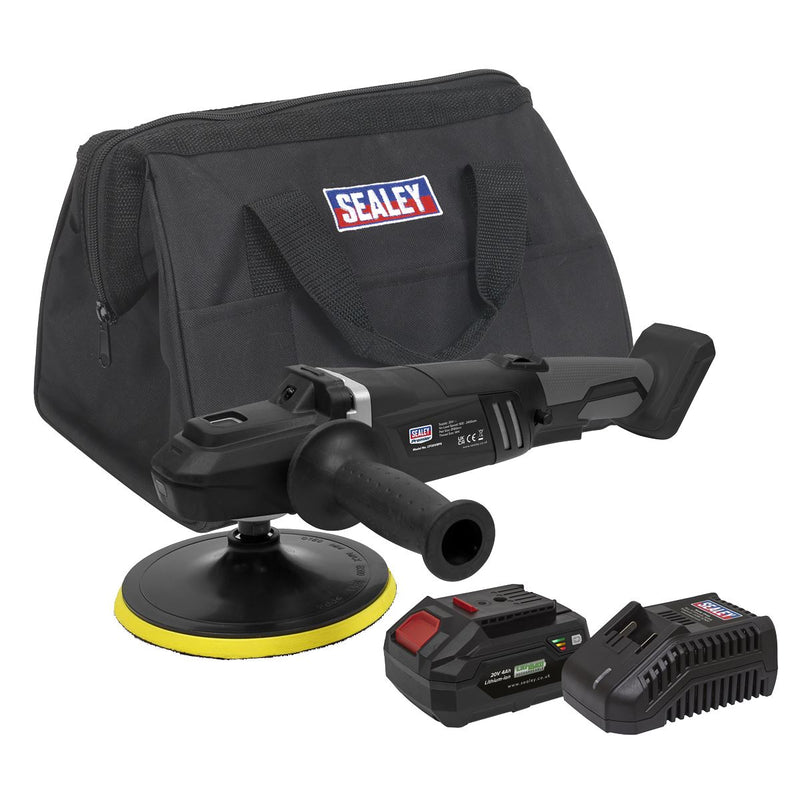Sealey Brushless Rotary Polisher Kit180mm 20V 4Ah SV20 Series CP20VRPXKIT1 Sealey - Dynamic Drive