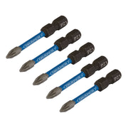 Draper Expert PZ-Type Impact Screwdriver Bits, No.1 x 50mm, 1/4" Hex (Pack of 5) Draper - Dynamic Drive