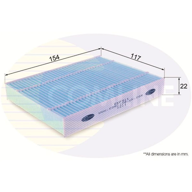 Comline Cabin Air Filter (Pollen Filter) fits Hyundai Getz 2002-2010