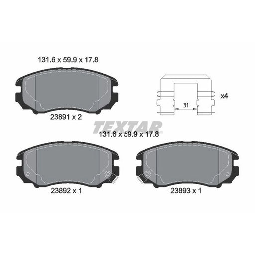 Textar Front Brake Pad Set 2389105