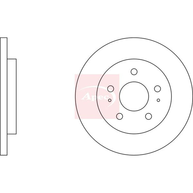 Apec 2 x Solid Brake Discs fits Toyota Yaris Cross 2020 on 1.5