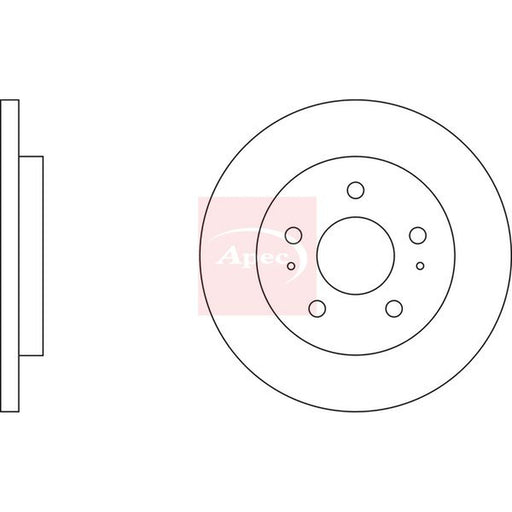 Apec 2 x Solid Brake Discs fits Toyota Yaris Cross 2020 on 1.5