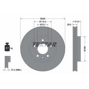 Textar 2 x Front Brake Discs 92165405-x2