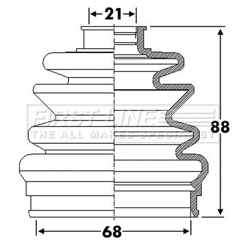 First Line Drive Shaft Bellow Kit Front Left fits MG ZR 2001-2005