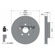 Textar 2 x Vented Front Brake Discs 92225003-x2