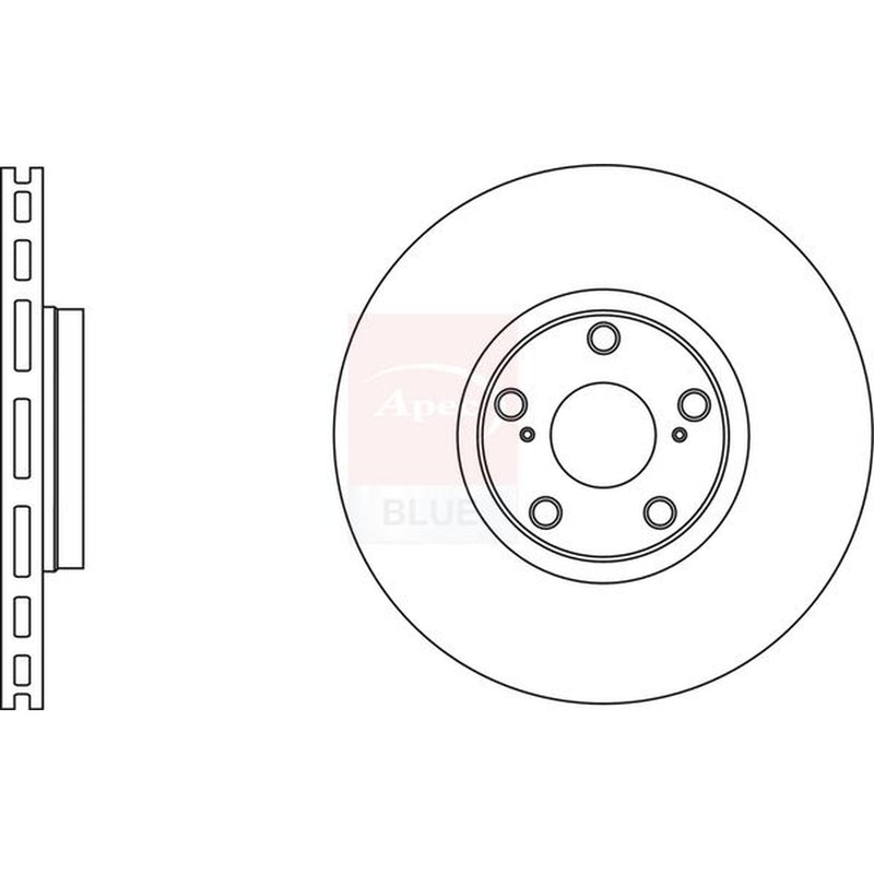 Apec Front Brake Vented Discs & Pads fits Toyota Avensis 2008-2018 2.0 2.2