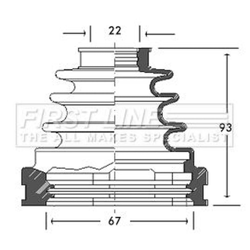 First Line Drive Shaft Bellow Kit Front Left fits Skoda Octavia I 1997-2003 1.9