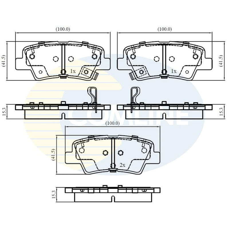 Comline Front & Rear Brake Discs & Pads fits Kia Carens IV 2013-2018 1.6 1.7 2.0