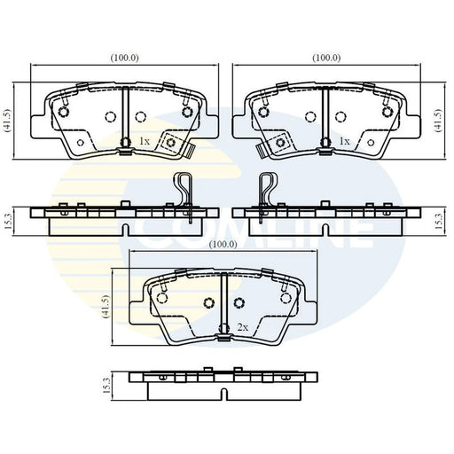 Comline Rear Brake Solid Discs & Pads fits Hyundai Tucson 2015-2020 1.6 2.0