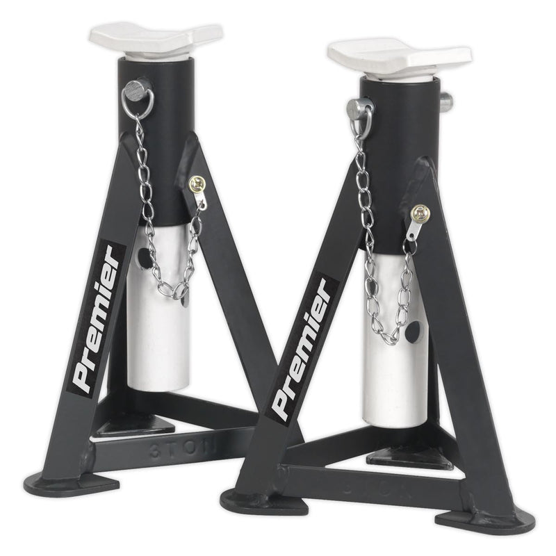 Sealey AXLe Stands (Pair) 3 Tonne Capacity per Stand White AS3 Sealey - Dynamic Drive