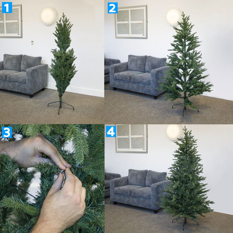 Dellonda Artificial 6ft/180cm Hinged Christmas Tree with 1000+ PE/PVC Tips Dellonda - Dynamic Drive
