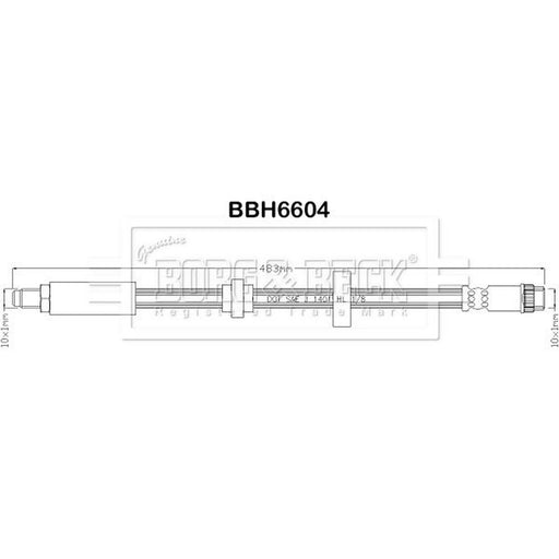 Borg & Beck Brake Hydraulic Hose Line Front Right BBH6604