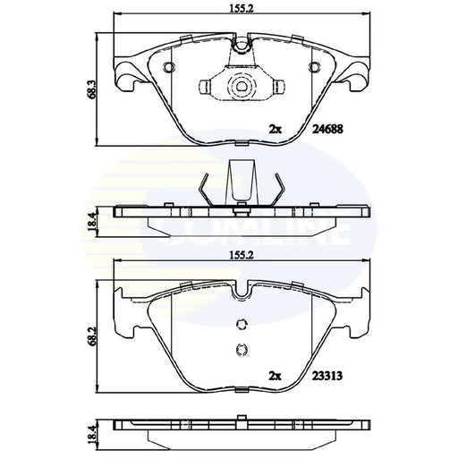 Comline 4 x Front Brake Pad Set fits BMW 5 2005-2017