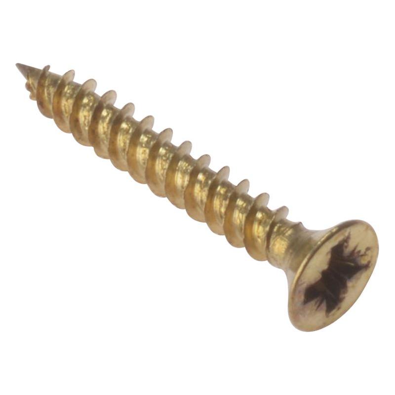 Forgefix General Purpose Pozi Compatible Screw CSK TT Electro Brass 1in x 4 Box 200 ForgeFix - Town Tools
