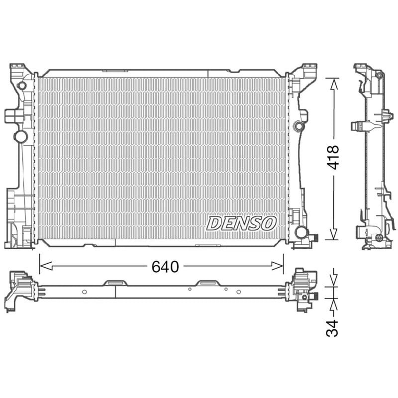Denso Engine Radiator fits Mercedes-Benz A-Class 2012-2018