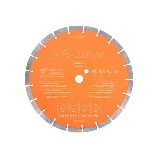 Evolution Premium Diamond Disc Cutter Blade 300 x 22.2mm Evolution - Dynamic Drive