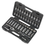 Siegen by Sealey Socket Set 52Pc 3/8Inchsq Drive 6Pt Walldrive Metric Siegen by Sealey - Dynamic Drive